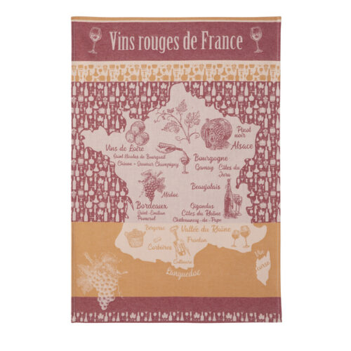 Coucke Köögirätik Vins rouges de France- 100% puuvill 50x75cm