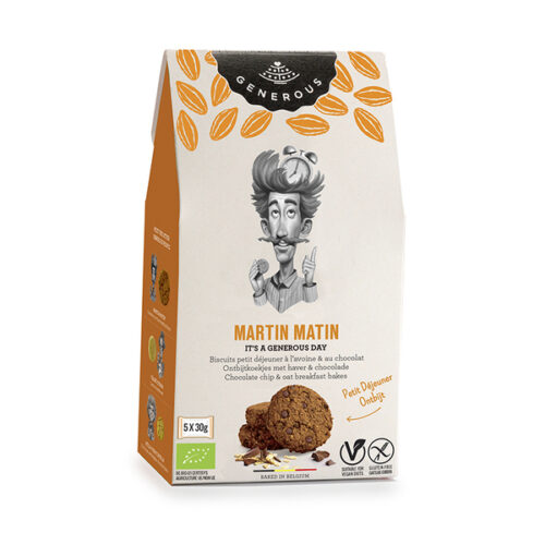 Generous mahedad Belgia - Martin Matin- šokolaaditükkide ja kaerahelvestega küpsised, 5x 30g, GV